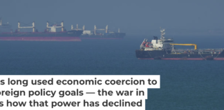 The Iranian closure of the Strait of Hormuz has largely brought oil traffic to a halt, hitting petroleum-exporting countries hard. Asghar Besharati / Getty Images